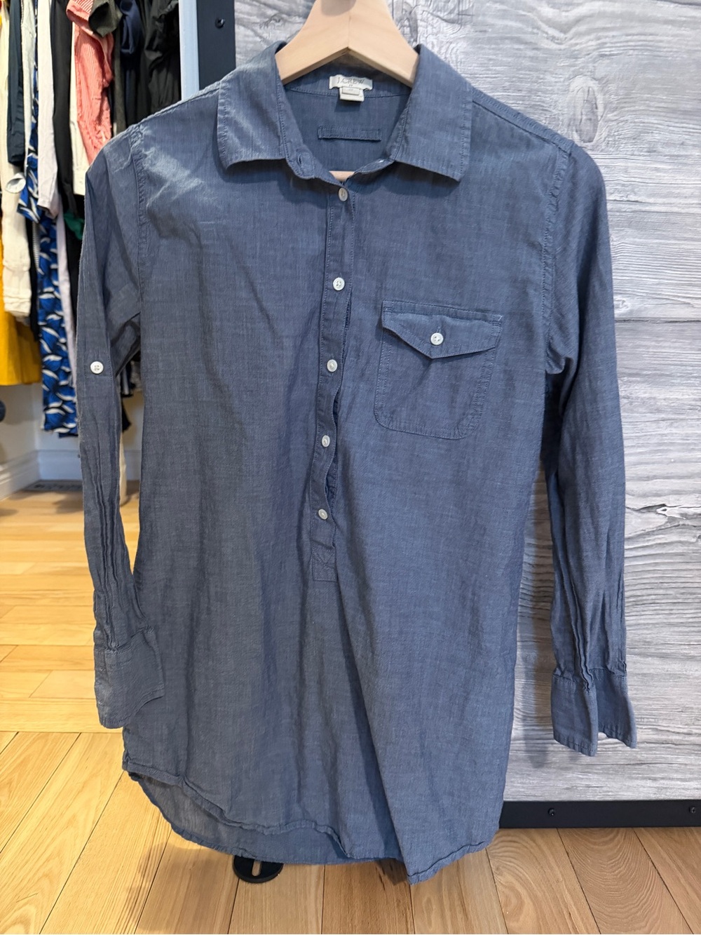J. Crew Slate Blue Long-Sleeve Button-Down Shirt